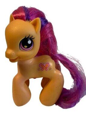 My Little Pony Scootaloo Orange Butterfly Toy Figure 2008 Pink & Purple Mane